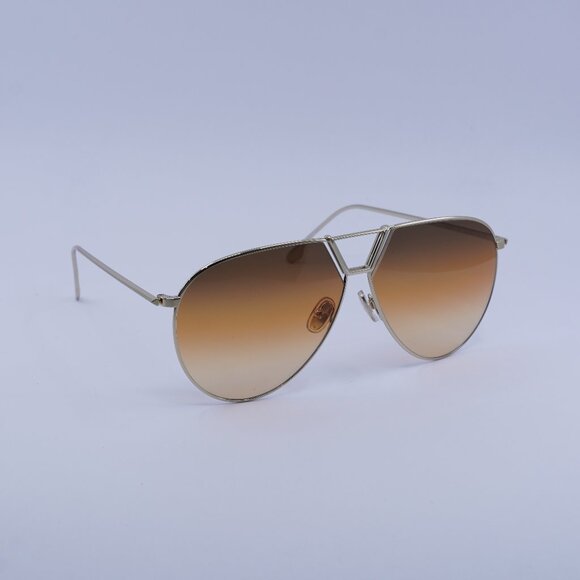 Victoria Beckham VB208S 702 Sunglasses Gold Aviator Frame, Brown Lenses - Picture 1 of 8